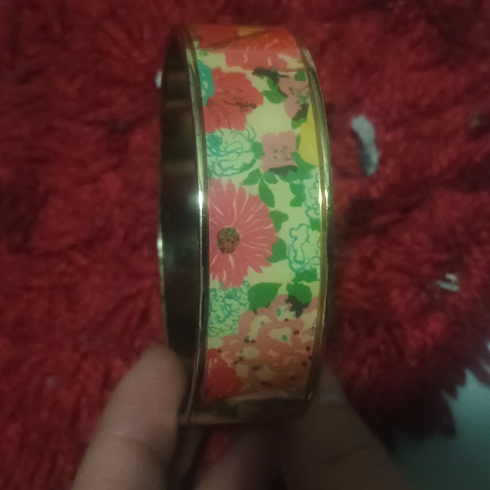 Floral Enameled Bangle - Picture 2 of 3
